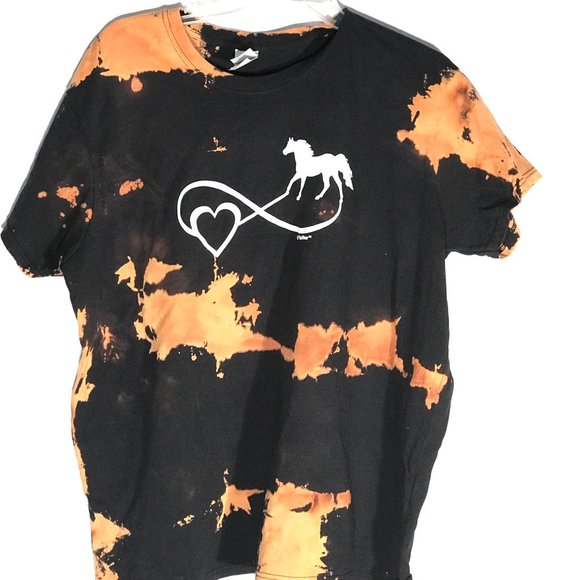 Anticulture Tops - Horse Love Custom Tee Shirt Black 2xl XXL Bleached